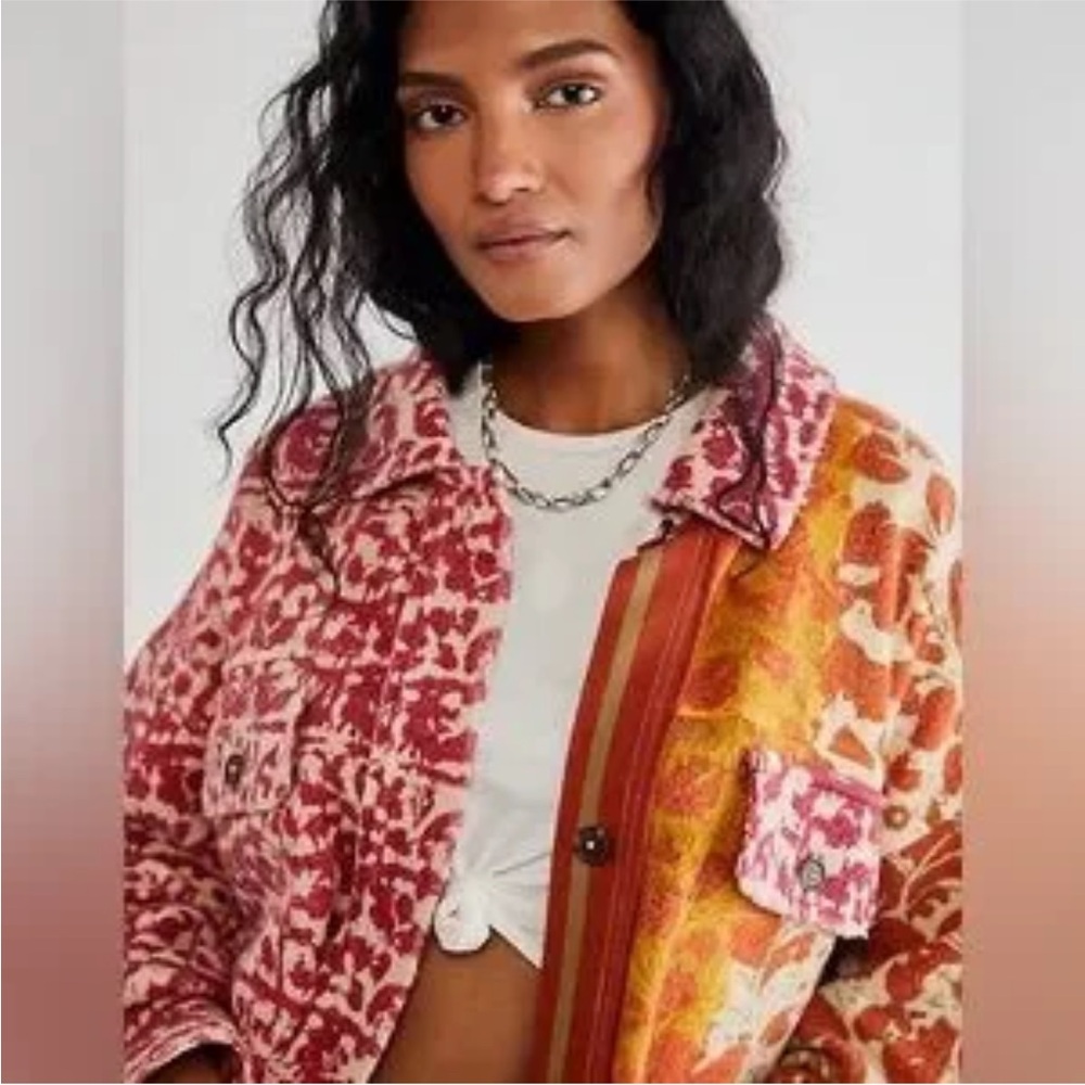 Free People Ruby Printed Patchwork Shacket | Boho… - image 2
